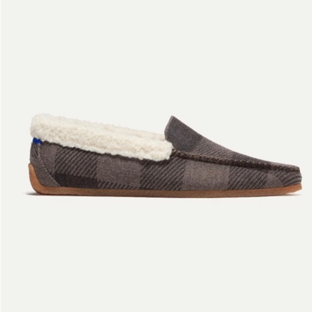 Rothy’s The Slipper (Men’s) in Brown Buffalo Check, Size 11
